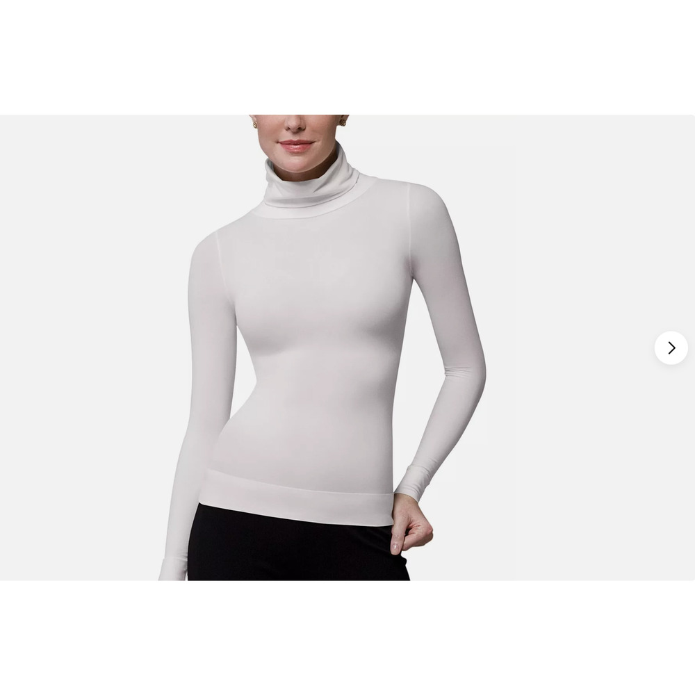 Spanx On Top In Control 973 NWT Large White Long Sleeve Turtleneck Compression